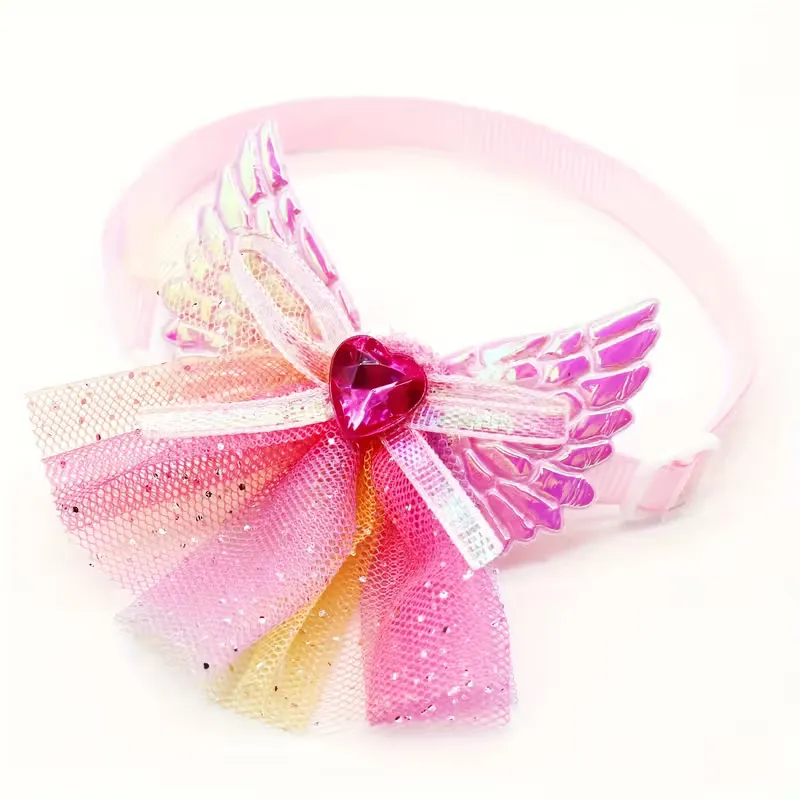 Custom 10-Pack Lace Diamond Dog Bow Ties - Assorted Colors, Wholesale Pet Accessories for Puppies & Cats - Image 4