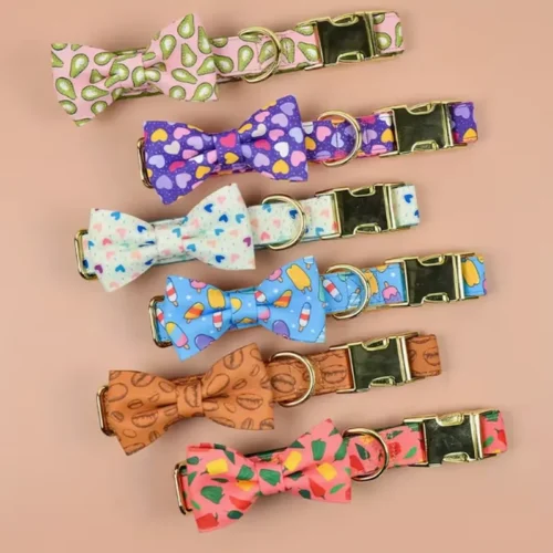 Custom Dog Bow Ties Wholesale - Cute Alloy Collar OEM Double-Sided Print