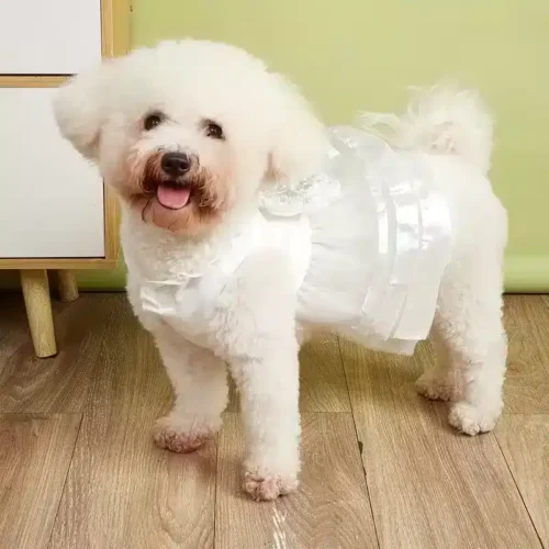 Custom Dog Wedding Dress White Pearl Flower OEM Pet Dress Wholesale