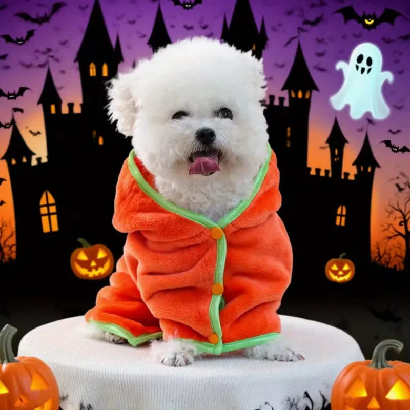 Custom OEM Dog Bathrobes Supplier - Personalized Pumpkin Halloween Pet Drying Coat for Dogs