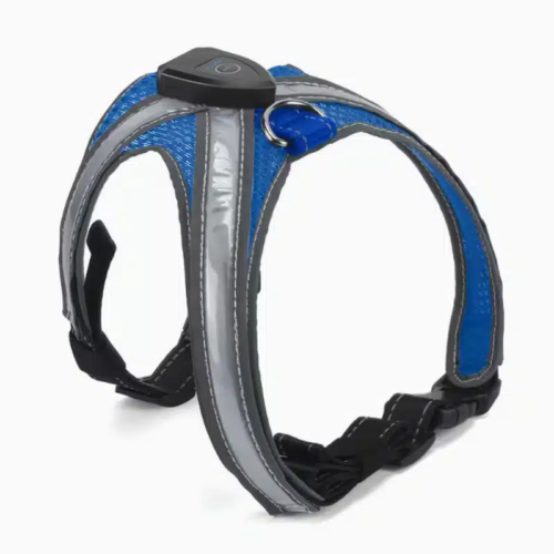 Custom lighted dog harness with LED Safety Design