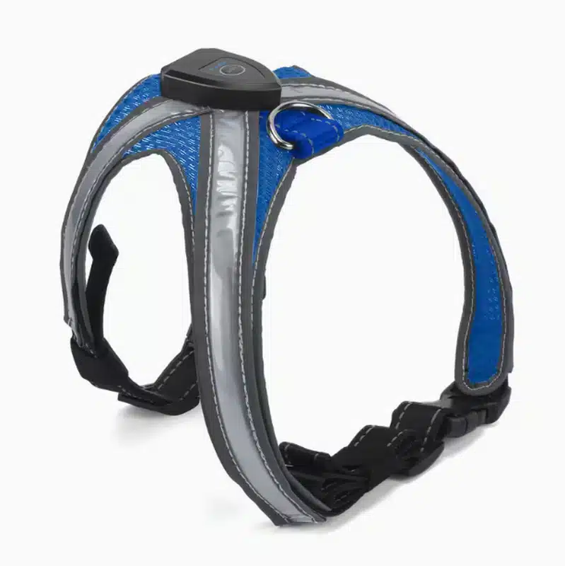 Custom lighted dog harness with LED Safety Design
