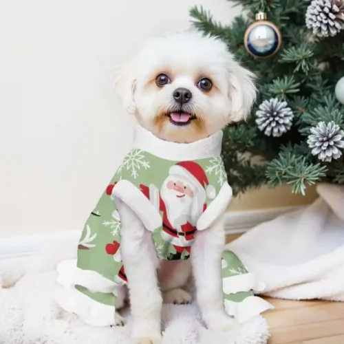 Green Custom Dog Dresses – OEM Pet Clothing Wholesale Dog Clothing Christmas Outfit