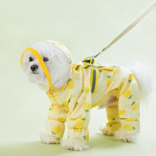 Hooded Dog Rain Coat with Legs for Wholesale Short