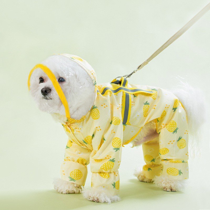 Hooded Dog Rain Coat with Legs for Wholesale Short