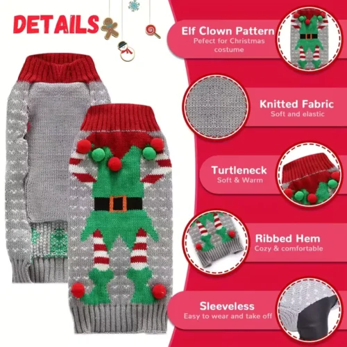 Knitted Dog Christmas Sweater for Wholesale