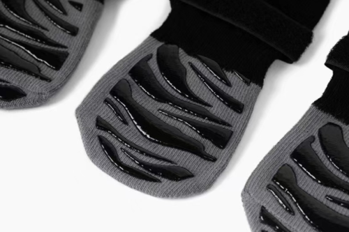 Non Slip Dog Socks with Zebra Pattern Grips for Wholesale