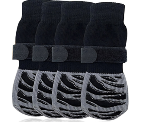Non Slip Dog Socks with Zebra Pattern Grips for Wholesale