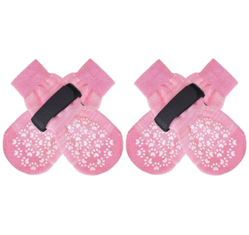 Non Slip Dog Socks with Zebra Pattern Grips for Wholesale