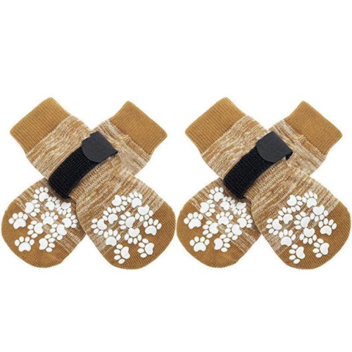 Non Slip Dog Socks with Zebra Pattern Grips for Wholesale