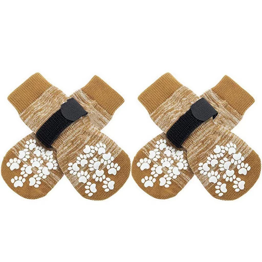Non Slip Dog Socks with Zebra Pattern Grips for Wholesale