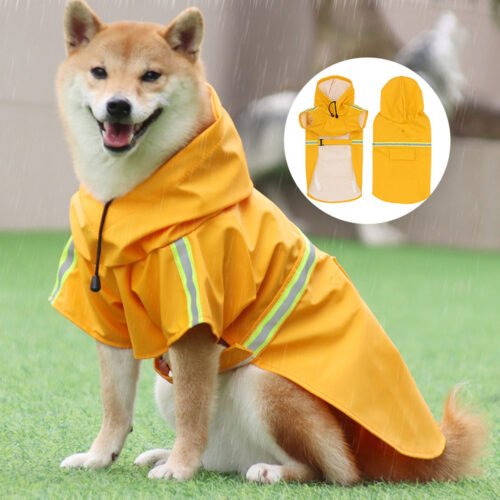 Hooded Large Dog Rain Coat for Wholesale Short