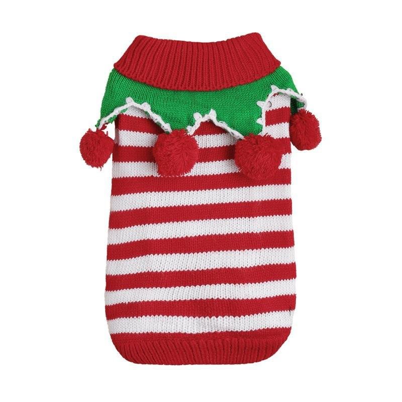 Striped Green Dog Sweater for Wholesale