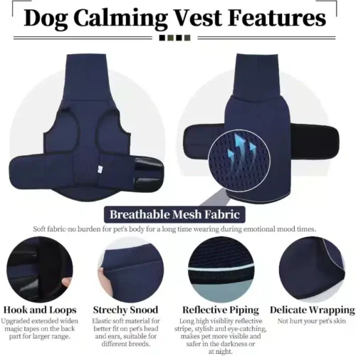 Wholesale Calming Vest for Dogs in Dralon Fabric Short (2)