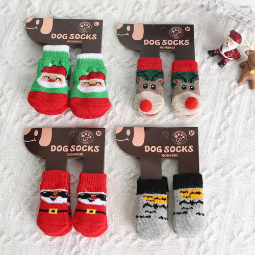 Wholesale Christmas Dog Socks in Polyester