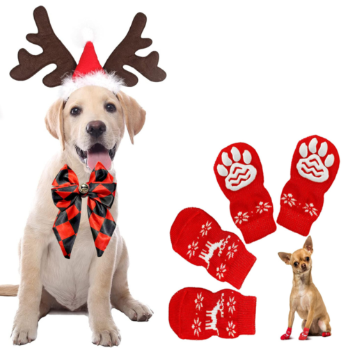 Wholesale Christmas Dog Socks in Polyester