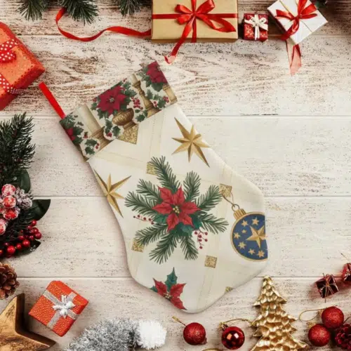 Wholesale Christmas Dog Socks with Non-Slip Grips & Festive Poinsettia Print