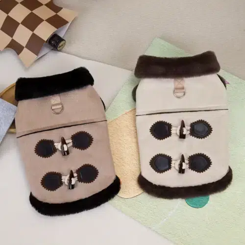 Wholesale Custom Dog Duffle Coat – Warm Fleece Jacket with Toggle Buttons