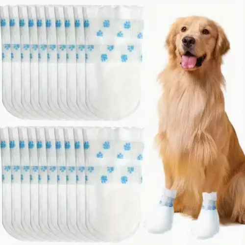 Wholesale Disposable Waterproof Dog Paw Boots – 20-Pack Durable Non-Woven Protectors