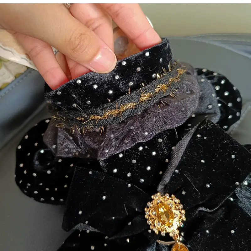 Wholesale Dog Dresses OEM Custom Black Wedding Princess Gown with Bow for Small Dogs & Cats