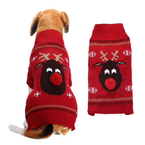 Wholesale Dog Xmas Sweater in Knit Polyester