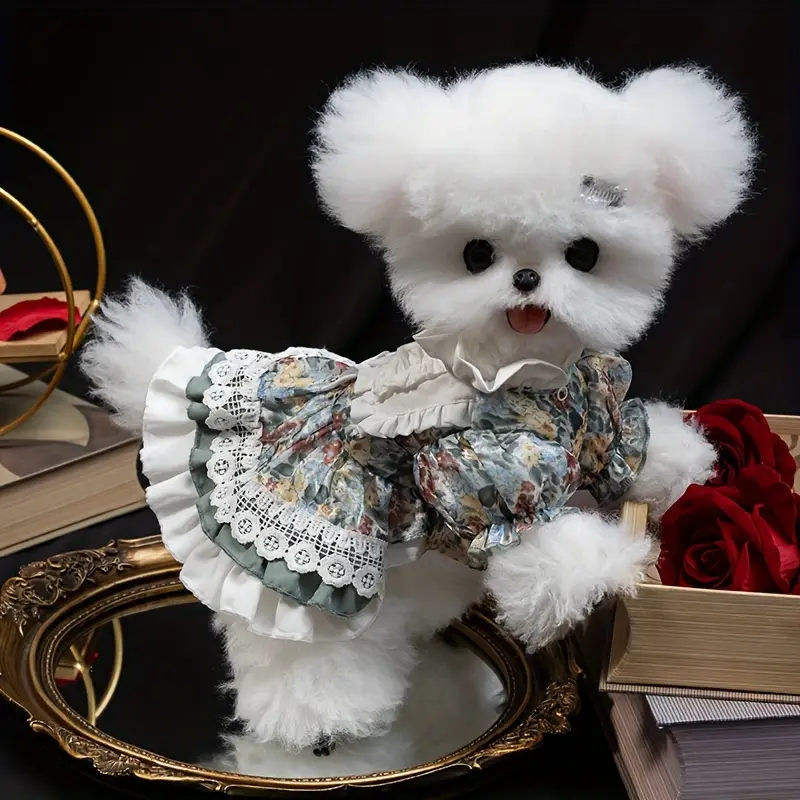 Wholesale Lace Princess Dog Dress for Small Dogs – Custom Polyester Party Skirt with Snap Closure