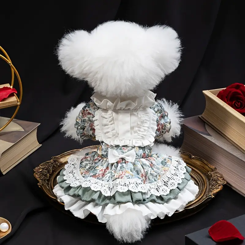 Wholesale Lace Princess Dog Dress for Small Dogs – Custom Polyester Party Skirt with Snap Closure - Image 5