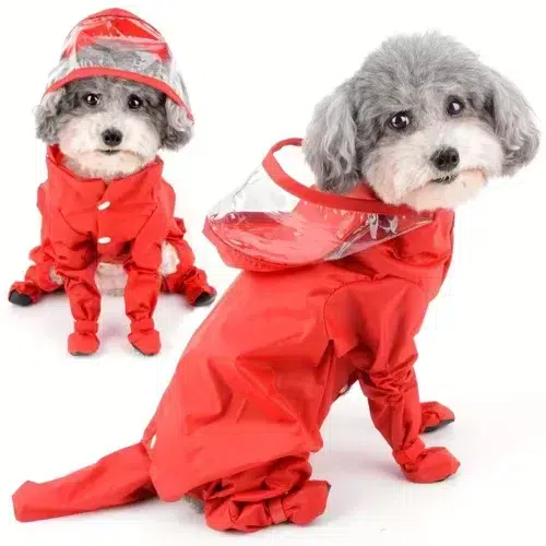 Wholesale OEM Full-Body Dog Raincoat with Boots – Transparent Hood Design
