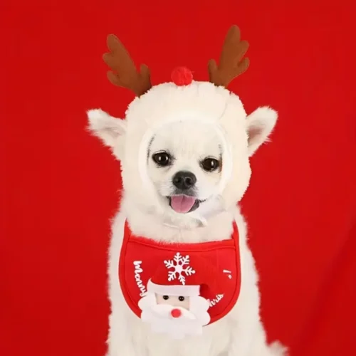 Wholesale OEM White Dog Reindeer Antlers Hat - Bulk Small Pet Xmas