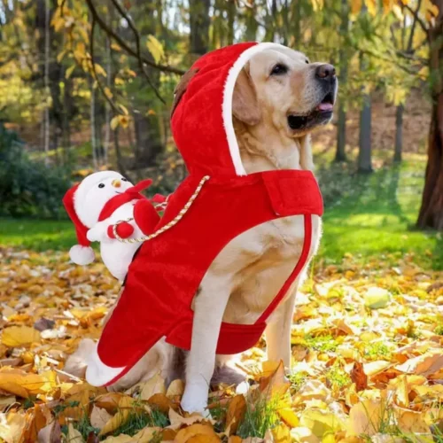 Wholesale Red Santa Dog Costume – Customizable Polyester, Hook-and-Loop, Fits Small-Medium-Large