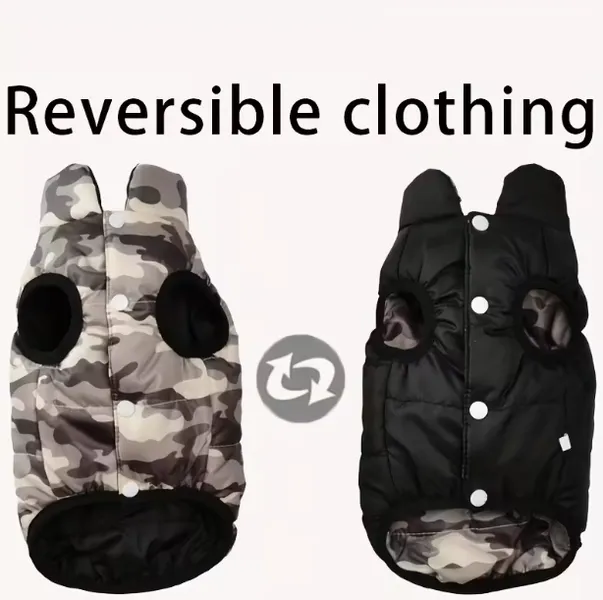 Wholesale Reversible Double-Sided Dog Winter Coat – Warm Padded Jacket - Image 7