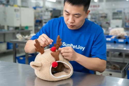 Dog Santa Hat With Ear Holes