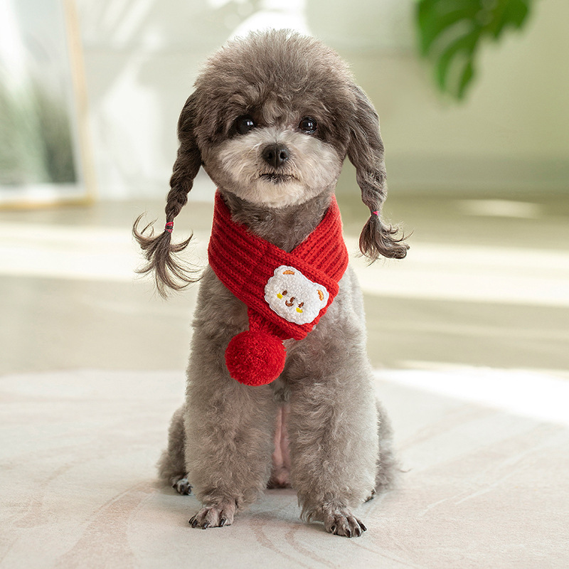 Crossover Knit Dog Scarf for Wholesale