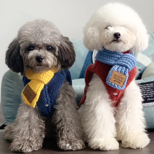 Crossover Knit Dog Scarf for Wholesale