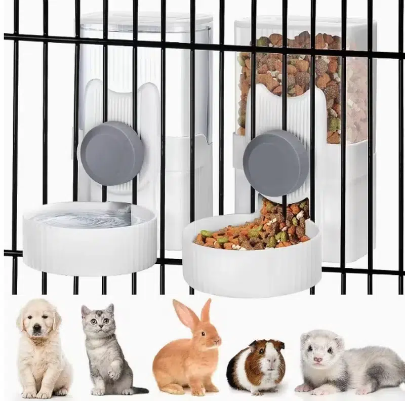 Custom Cage-Mounted Pet Feeder with Gravity Food System