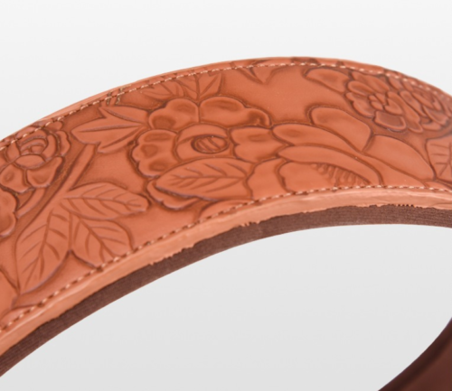 Custom Dog Collars with Embossed Floral Texture