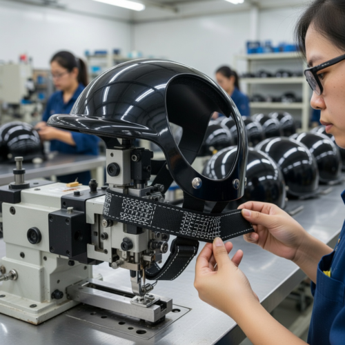 Custom Dog Helmet with Adjustable Chin Strap System