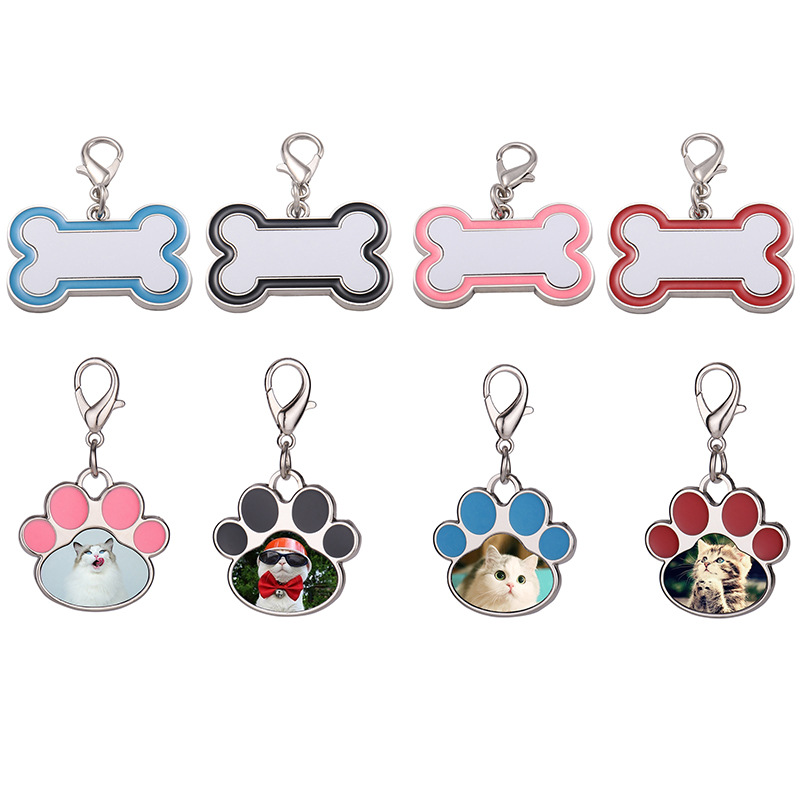Custom Dog Tags with Paw Print Design