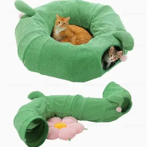 Custom Modular Cat Tunnel Bed with Detachable Cushion