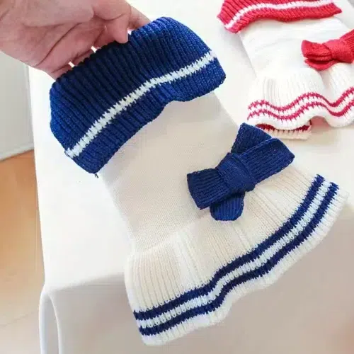 Blue-White Knitted Dog Sweater for Wholesale