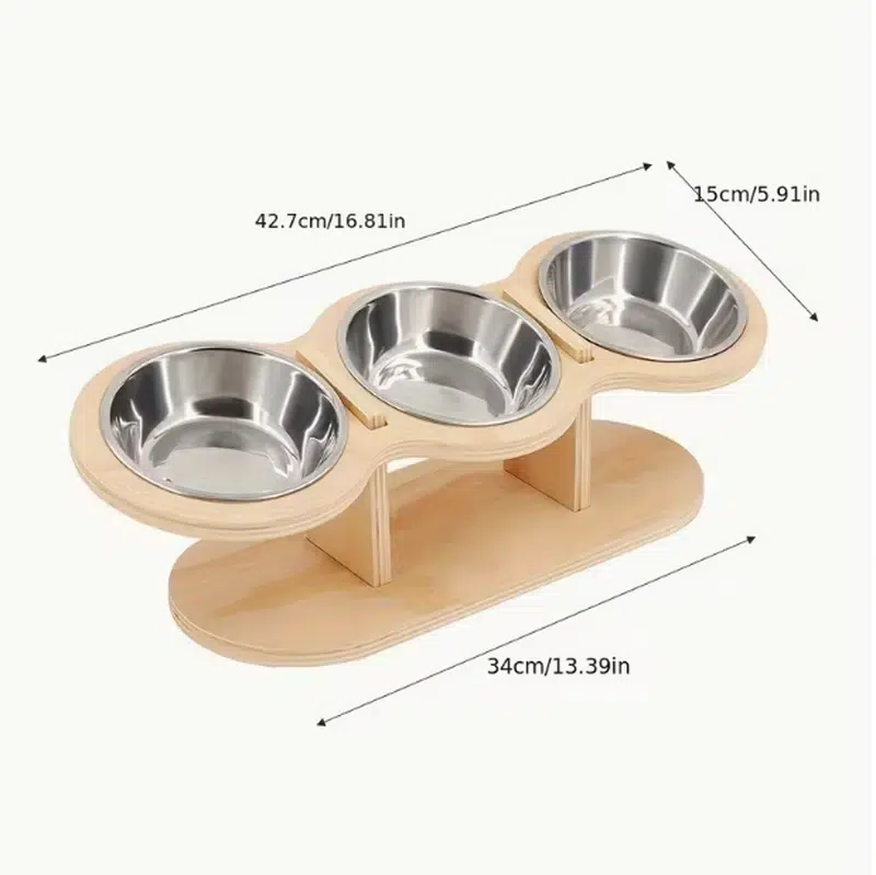 Custom Non-Slip Wooden Pet Feeding Stand