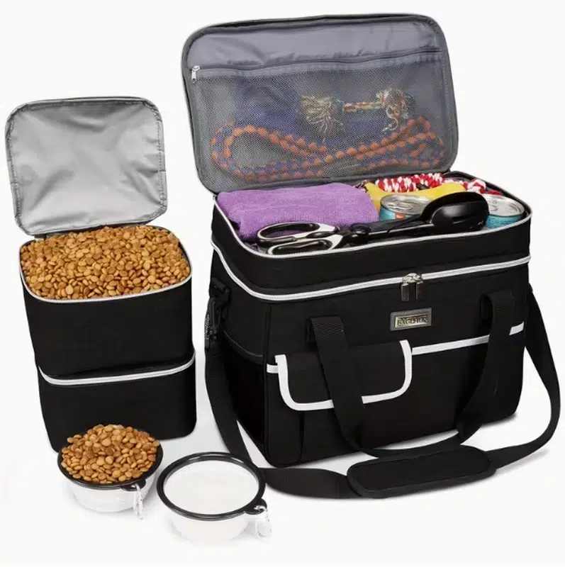 Custom Pet Travel Food Carrier Set for Small Dogs & Cats