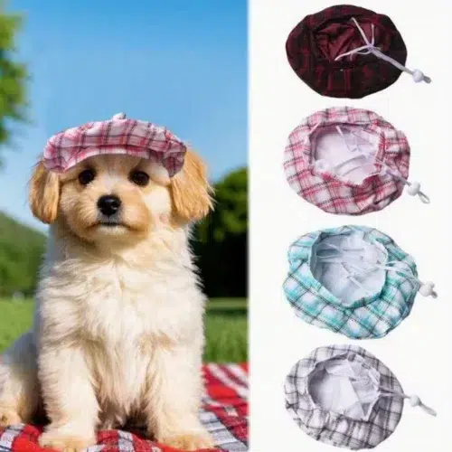 Custom Plaid Artist-Style Pet Hats for Bulk Orders