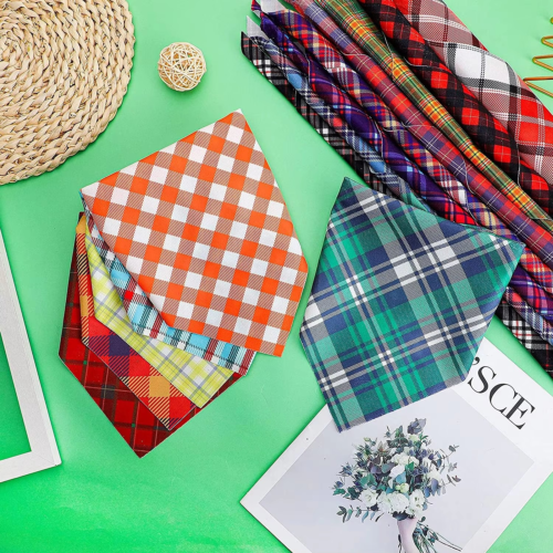 Custom Plaid Dog Bandanas for Wholesale