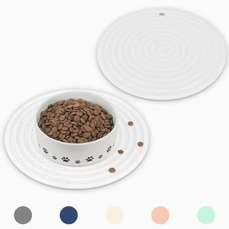 Custom Raised-Edge Silicone Dog Food Floor Mats