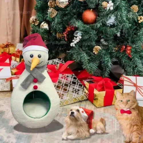 Custom Snowman Cat House with Detachable Cushion