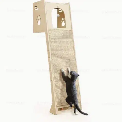 Custom Vertical Cat Tree with Replaceable Scratching Panel