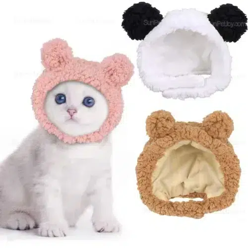 Custom Warm Bear Hat Headwear for Cats and Dogs