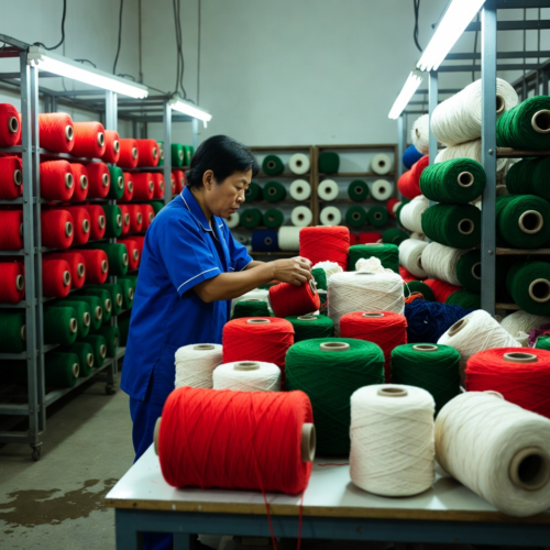 Knitted Striped Dog Wearing Santa Hat for Wholesale