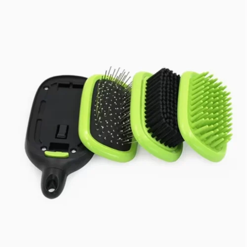 OEM 3-in-1 Dog Grooming Brush with Interchangeable Heads for Bath & Shedding